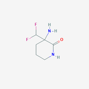 molecular formula C6H10F2N2O B3061230 2-Piperidinone, 3-amino-3-(difluoromethyl)- CAS No. 70470-98-3