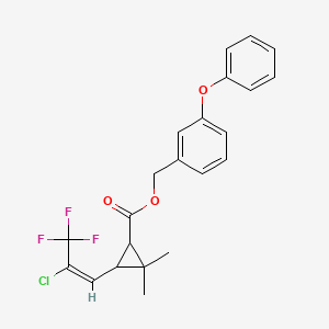 molecular formula C22H20ClF3O3 B3061233 （3-苯氧基苯基）甲基 3-[(E)-2-氯-3,3,3-三氟丙-1-烯基]-2,2-二甲基环丙烷-1-羧酸酯 CAS No. 71698-60-7