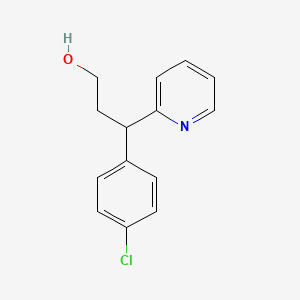 molecular formula C14H14ClNO B3061242 3-(p-Chlorophenyl)-3-(2-pyridyl)propanol CAS No. 73486-85-8