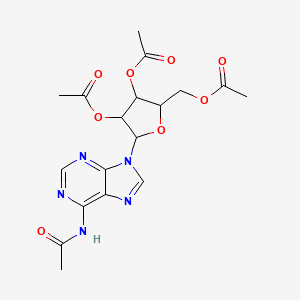 molecular formula C18H21N5O8 B3061244 [5-(6-乙酰氨基嘌呤-9-基)-3,4-二乙酰氧基氧杂环-2-基]甲基乙酸酯 CAS No. 7387-58-8