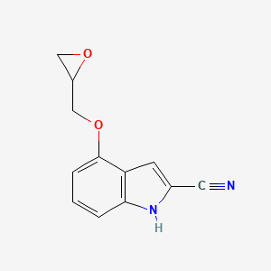 molecular formula C12H10N2O2 B3061245 4-Glycidyloxy-2-indolecarbonitrile CAS No. 73907-82-1