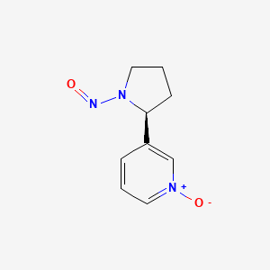 molecular formula C9H11N3O2 B3061255 Pyridine, 3-(1-nitroso-2-pyrrolidinyl)-, 1-oxide, (S)- CAS No. 75195-76-5
