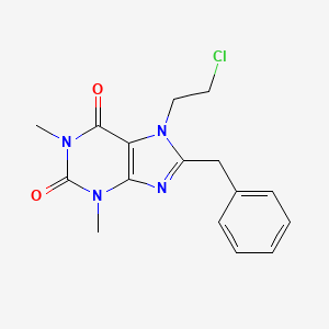 molecular formula C16H17ClN4O2 B3061279 7-Chloroethyl-8-benzyltheophylline CAS No. 81781-90-0