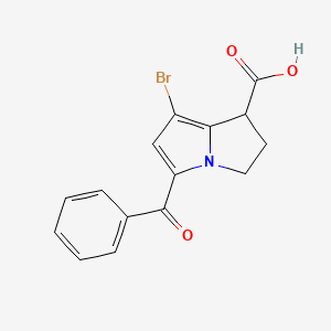 molecular formula C15H12BrNO3 B3061282 5-Benzoyl-7-bromo-2,3-dihydro-1h-pyrrolizine-1-carboxylic acid CAS No. 84023-60-9