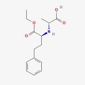 molecular formula C15H21NO4 B3061288 苯丁酸，α-(((1R)-1-羧乙基)氨基)-，单乙酯，(αS)- CAS No. 85196-26-5