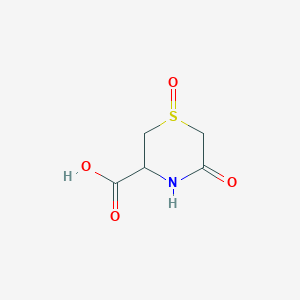 molecular formula C5H7NO4S B3061299 3-Thiomorpholinecarboxylic acid, 5-oxo-, 1-oxide CAS No. 88620-38-6