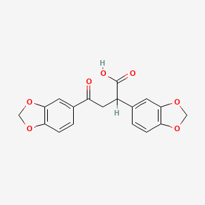 molecular formula C18H14O7 B3061300 2,4-Bis(1,3-benzodioxol-5-yl)-4-oxobutanoic acid CAS No. 88755-39-9