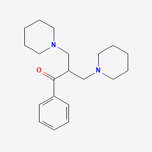molecular formula C20H30N2O B3061304 1-丙酮，1-苯基-3-(1-哌啶基)-2-(1-哌啶基甲基)- CAS No. 90548-89-3
