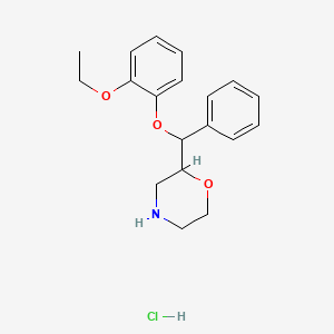 molecular formula C19H24ClNO3 B3061311 吗啉，2-(α-(邻乙氧苯氧基)苄基)-，盐酸盐 CAS No. 93851-85-5