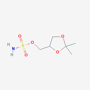 molecular formula C6H13NO5S B3061371 (2,2-Dimethyl-1,3-dioxolan-4-yl)methyl sulfamate CAS No. 103596-21-0
