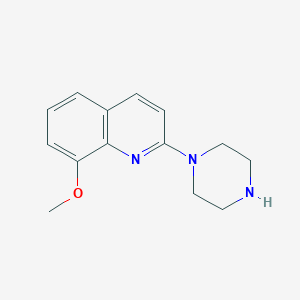 molecular formula C14H17N3O B3061374 8-Methoxy-2-piperazin-1-yl-quinoline CAS No. 104090-79-1
