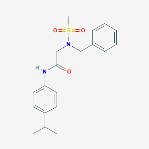 molecular formula C19H24N2O3S B306149 2-[benzyl(methylsulfonyl)amino]-N-(4-isopropylphenyl)acetamide 
