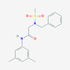 molecular formula C18H22N2O3S B306150 2-[benzyl(methylsulfonyl)amino]-N-(3,5-dimethylphenyl)acetamide 