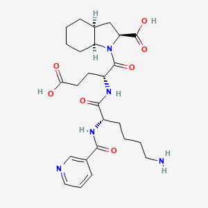molecular formula C26H37N5O7 B3061502 1-(N2-Nicotinoyl-L-lysyl-gamma-D-glutamyl)octahydro-1H-indole-2-carboxylic acid CAS No. 116662-73-8