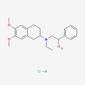 molecular formula C22H30ClNO3 B3061503 Benzenemethanol, alpha-((ethyl(1,2,3,4-tetrahydro-6,7-dimethoxy-2-naphthalenyl)amino)methyl)-, hydrochloride CAS No. 116680-73-0