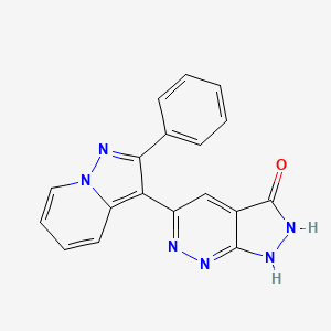 molecular formula C18H12N6O B3061510 ERK 抑制剂 II，阴性对照 CAS No. 1177970-73-8