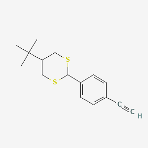 molecular formula C16H20S2 B3061517 5-tert-Butyl-2-(4-ethynylphenyl)-1,3-dithiane CAS No. 120076-03-1