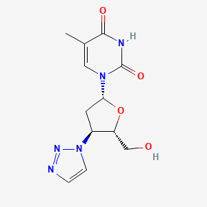 molecular formula C12H15N5O4 B3061528 3'-Deoxy-3'-(1,2,3-triazol-1-yl)thymidine CAS No. 122370-58-5