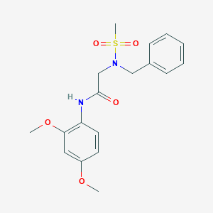 molecular formula C18H22N2O5S B306153 2-[benzyl(methylsulfonyl)amino]-N-(2,4-dimethoxyphenyl)acetamide 