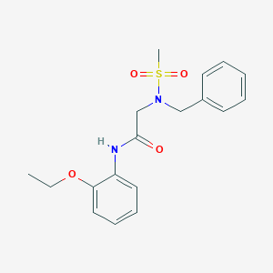 molecular formula C18H22N2O4S B306154 2-[benzyl(methylsulfonyl)amino]-N-(2-ethoxyphenyl)acetamide 