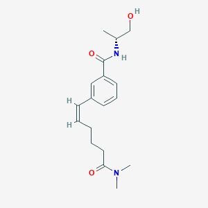 molecular formula C18H26N2O3 B3061547 3-((Z)-6-(Dimethylamino)-6-oxo-hex-1-enyl)-N-((1R)-2-hydroxy-1-methyl-ethyl)benzamide CAS No. 1246960-09-7