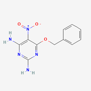 molecular formula C11H11N5O3 B3061572 6-Benzyloxy-5-nitro-pyrimidine-2,4-diamine CAS No. 127116-64-7