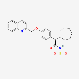molecular formula C26H30N2O4S B3061608 (alphaR)-N-(Methylsulfonyl)-alpha-(4-(2-quinolinylmethoxy)phenyl)cycloheptaneacetamide CAS No. 133012-05-2