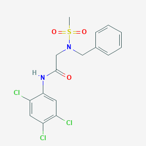 molecular formula C16H15Cl3N2O3S B306162 2-[benzyl(methylsulfonyl)amino]-N-(2,4,5-trichlorophenyl)acetamide 