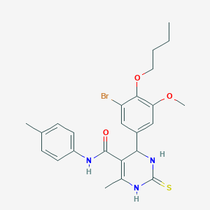 6-(3-bromo-4-butoxy-5-methoxyphenyl)-4-methyl-N-(4-methylphenyl)-2-sulfanyl-1,6-dihydropyrimidine-5-carboxamide