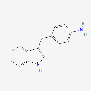 molecular formula C15H14N2 B3061650 Benzenamine, 4-(1H-indol-3-ylmethyl)- CAS No. 134627-70-6