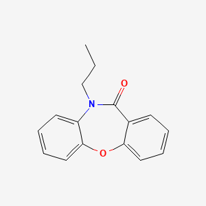 molecular formula C16H15NO2 B3061657 10-Propyl-dibenz(b,f)(1,4)oxazepin-11-(10H)-one CAS No. 135810-41-2