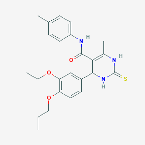 molecular formula C24H29N3O3S B306166 6-(3-ethoxy-4-propoxyphenyl)-4-methyl-N-(4-methylphenyl)-2-sulfanyl-1,6-dihydropyrimidine-5-carboxamide 