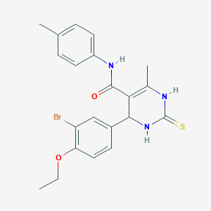 molecular formula C21H22BrN3O2S B306168 6-(3-bromo-4-ethoxyphenyl)-4-methyl-N-(4-methylphenyl)-2-sulfanyl-1,6-dihydropyrimidine-5-carboxamide 
