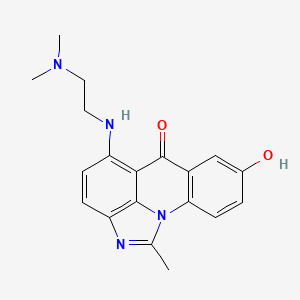 molecular formula C19H20N4O2 B3061696 5-((2-(Dimethylamino)ethyl)amino)-8-hydroxy-1-methyl-6H-imidazo(4,5,1-de)acridin-6-one CAS No. 138154-38-8