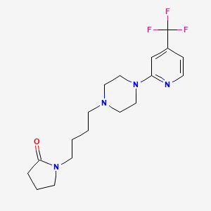 molecular formula C18H25F3N4O B3061722 2-Pyrrolidinone, 1-(4-(4-(4-(trifluoromethyl)-2-pyridinyl)-1-piperazinyl)butyl)- CAS No. 142494-12-0