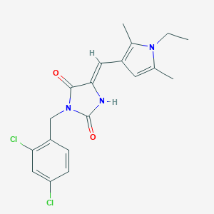 molecular formula C19H19Cl2N3O2 B306173 (5Z)-3-(2,4-dichlorobenzyl)-5-[(1-ethyl-2,5-dimethyl-1H-pyrrol-3-yl)methylidene]imidazolidine-2,4-dione 