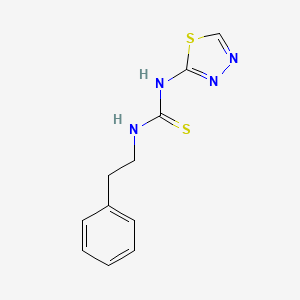 molecular formula C11H12N4S2 B3061769 Thiourea, N-(2-phenylethyl)-N'-1,3,4-thiadiazol-2-yl- CAS No. 149484-90-2