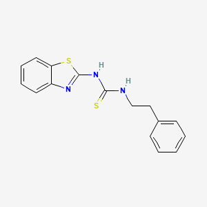 molecular formula C16H15N3S2 B3061796 Thiourea, N-2-benzothiazolyl-N'-(2-phenylethyl)- CAS No. 149485-21-2