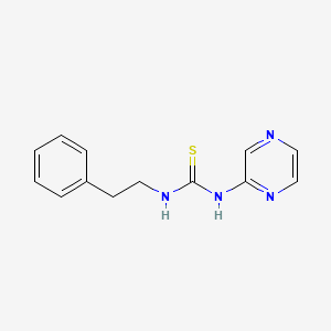 molecular formula C13H14N4S B3061801 Thiourea, N-(2-phenylethyl)-N'-pyrazinyl- CAS No. 149485-34-7