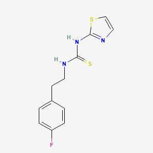 molecular formula C12H12FN3S2 B3061822 Thiourea, N-(2-(4-fluorophenyl)ethyl)-N'-2-thiazolyl- CAS No. 149485-77-8