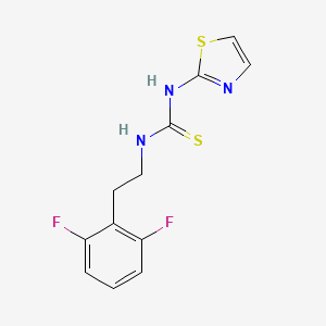 molecular formula C12H11F2N3S2 B3061871 Thiourea, N-(2-(2,6-difluorophenyl)ethyl)-N'-2-thiazolyl- CAS No. 149486-26-0