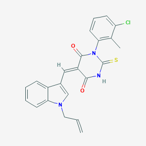 molecular formula C23H18ClN3O2S B306188 5-[(1-allyl-1H-indol-3-yl)methylene]-1-(3-chloro-2-methylphenyl)-2-thioxodihydro-4,6(1H,5H)-pyrimidinedione 