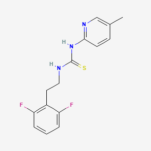 molecular formula C15H15F2N3S B3061885 Thiourea, N-(2-(2,6-difluorophenyl)ethyl)-N'-(5-methyl-2-pyridinyl)- CAS No. 149487-94-5