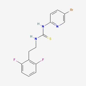 molecular formula C14H12BrF2N3S B3061887 Thiourea, N-(5-bromo-2-pyridinyl)-N'-(2-(2,6-difluorophenyl)ethyl)- CAS No. 149488-13-1