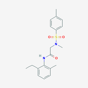 molecular formula C19H24N2O3S B306191 N-(2-ethyl-6-methylphenyl)-2-{methyl[(4-methylphenyl)sulfonyl]amino}acetamide 