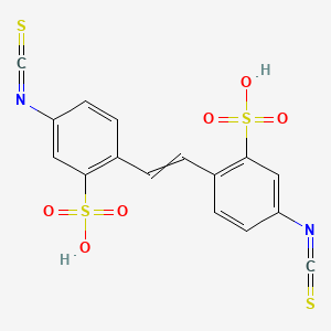 molecular formula C16H10N2O6S4 B3061910 苯磺酸，2,2'-(1,2-亚乙基)双[5-异硫氰酸酯- CAS No. 152216-76-7
