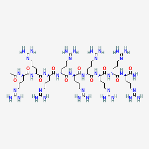 molecular formula C56H113N37O10 B3061931 N-alpha-Acetyl-nona-D-arginine amide acetate CAS No. 153127-49-2