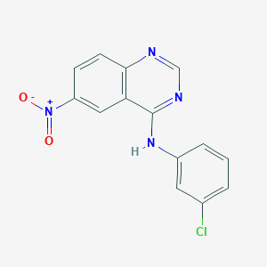 molecular formula C14H9ClN4O2 B3061937 N-(3-chlorophenyl)-6-nitroquinazolin-4-amine CAS No. 153436-72-7