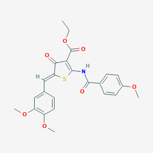 molecular formula C24H23NO7S B306194 ethyl (5Z)-5-[(3,4-dimethoxyphenyl)methylidene]-2-[(4-methoxybenzoyl)amino]-4-oxothiophene-3-carboxylate 