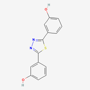 molecular formula C14H10N2O2S B3061957 3,3'-(1,3,4-Thiadiazole-2,5-diyl)diphenol CAS No. 155877-54-6
